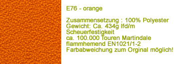 E76 orange  Stoff