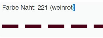 weinrote Naht 221