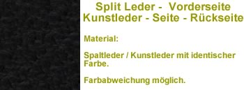 Split Leder schwarz SP01 nur Vorderseite / Kunstleder